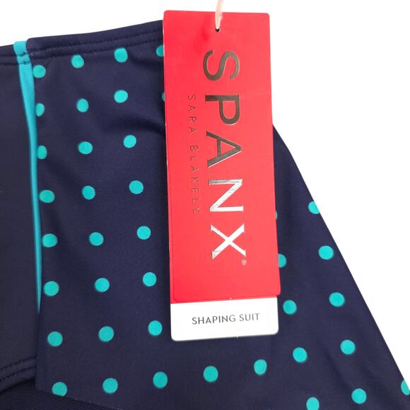 Spanx Shaping Flirty Bikini Swim Bottom Womens 8 Skirted Polka Dot UPF 50 - Picture 8 of 11
